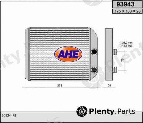 AHE 93943 — Heat Exchanger, interior heating