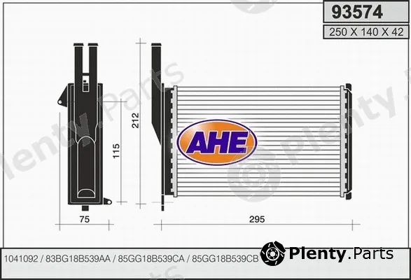 AHE 93574 — Heat Exchanger, interior heating