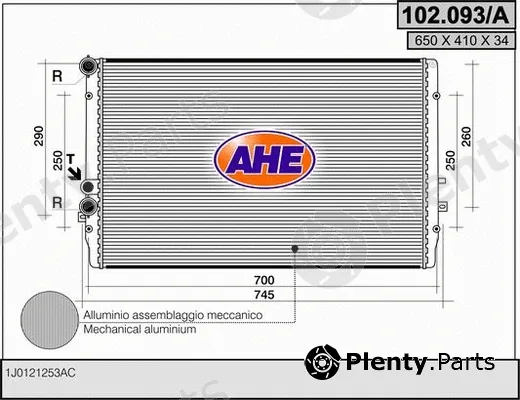 AHE 102.093/A — Radiator, engine cooling