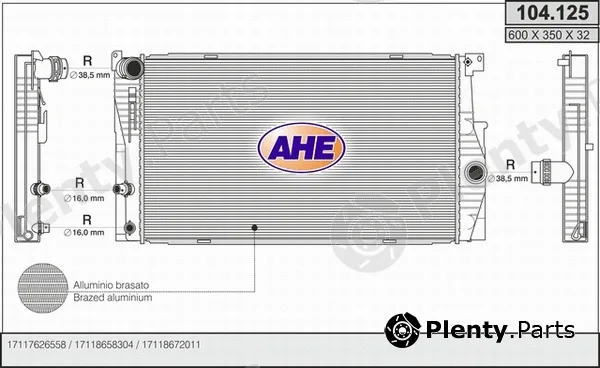 AHE 104.125 — Radiator, engine cooling