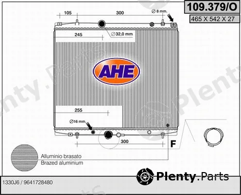 AHE 109.379/O — Radiator, engine cooling