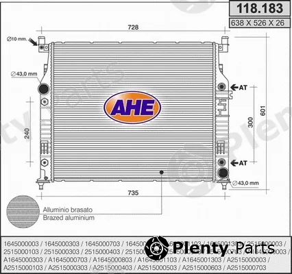 AHE 118.183 — Radiator, engine cooling