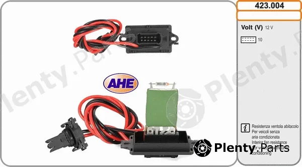 AHE 423.004 — Series resistor, electric motor (radiator fan)