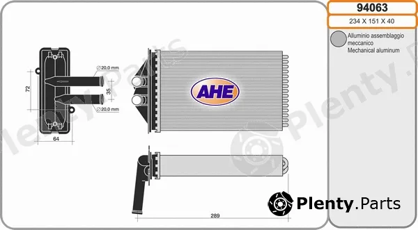 AHE 94063 — Heat Exchanger, interior heating