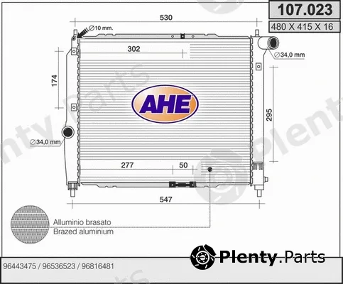 AHE 107.023 — Radiator, engine cooling