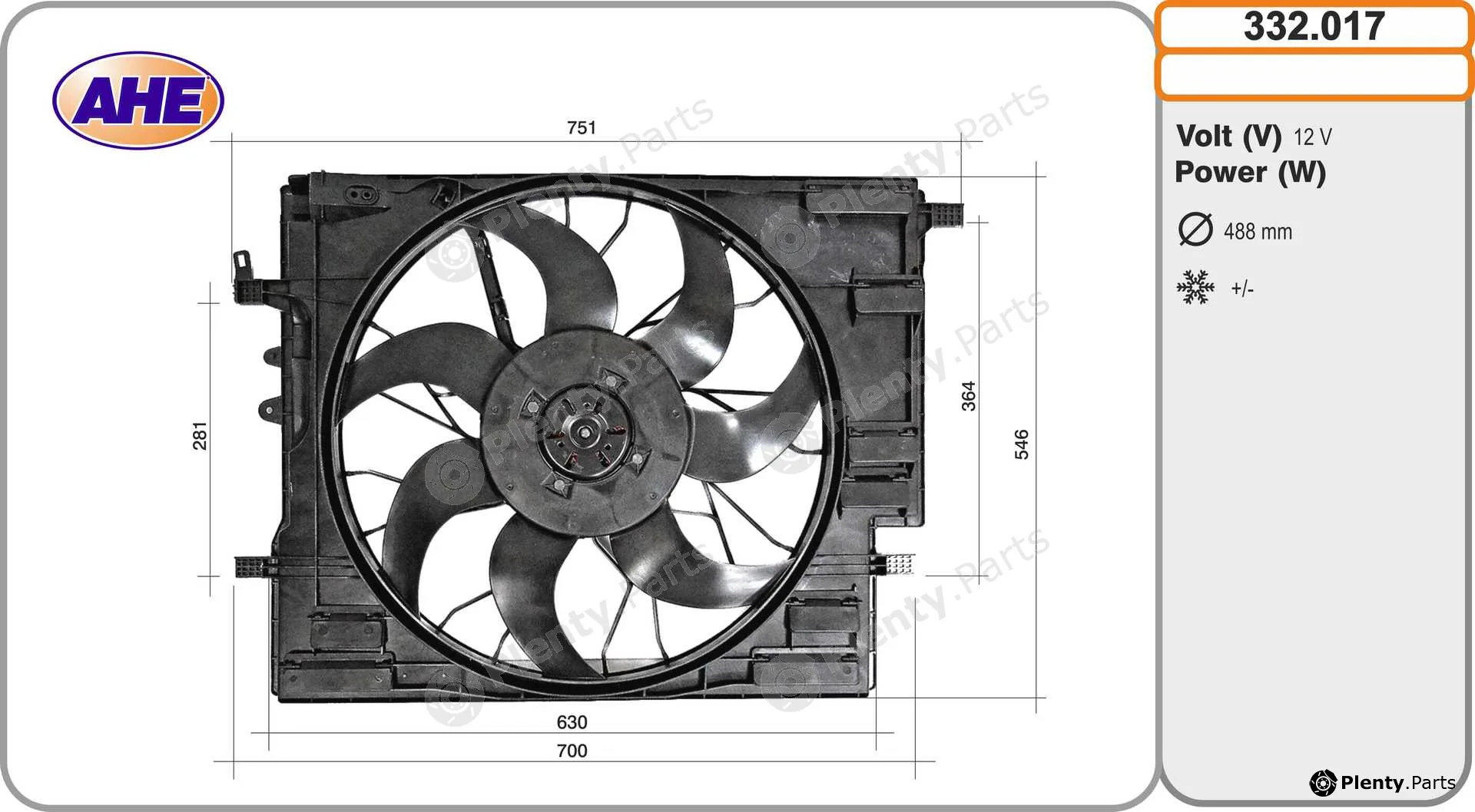 AHE 332.017 — Fan, engine cooling