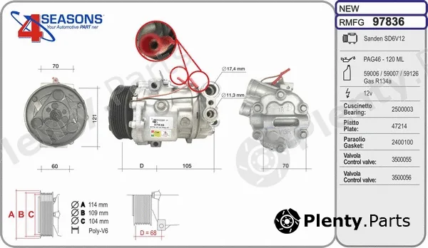 AHE 97836 — Compressor, air conditioning