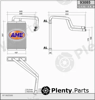 AHE 93085 — Heat Exchanger, interior heating