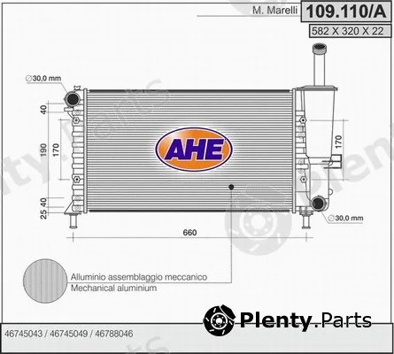AHE 109.110/A — Radiator, engine cooling