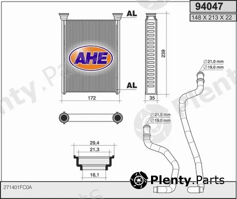 AHE 94047 — Heat Exchanger, interior heating