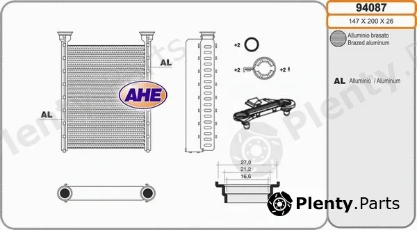 AHE 94087 — Heat Exchanger, interior heating