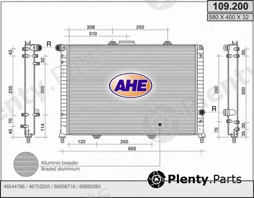 AHE 109.200 — Radiator, engine cooling