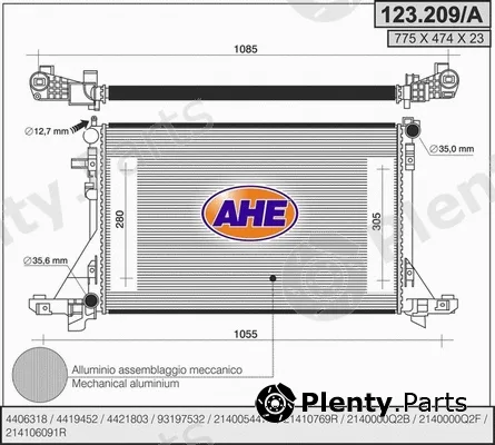AHE 123.209/A — Radiator, engine cooling