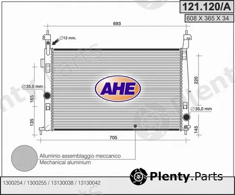 AHE 121.120/A — Radiator, engine cooling