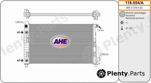 AHE 118.054/A — Radiator, engine cooling