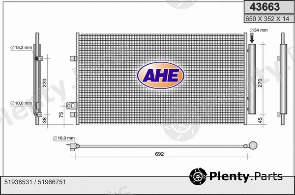 AHE 43663 — Condenser, air conditioning