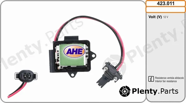 AHE 423.011 — Series resistor, electric motor (radiator fan)