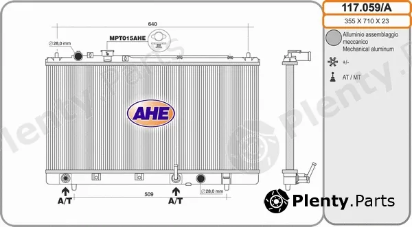 AHE 117.059/A — Radiator, engine cooling