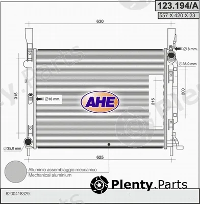 AHE 123.194/A — Radiator, engine cooling