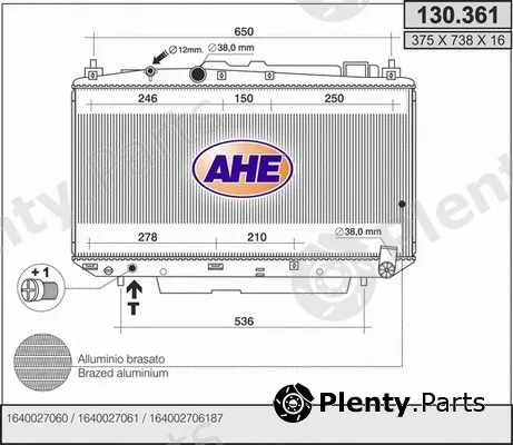 AHE 130.361 — Radiator, engine cooling