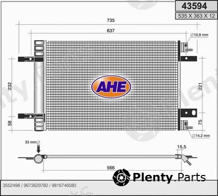 AHE 43594 — Condenser, air conditioning