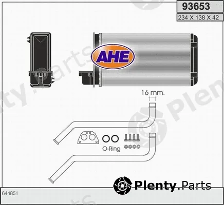 AHE 93653 — Heat Exchanger, interior heating