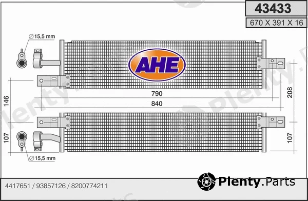 AHE 43433 — Condenser, air conditioning