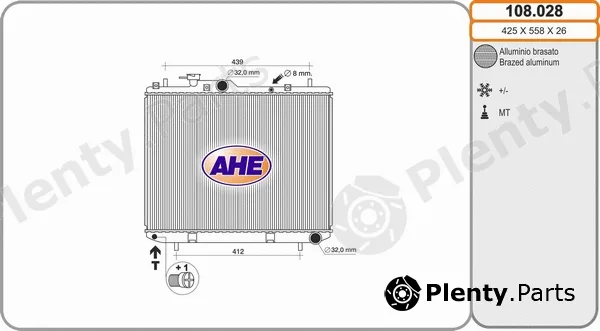 AHE 108.028 — Radiator, engine cooling