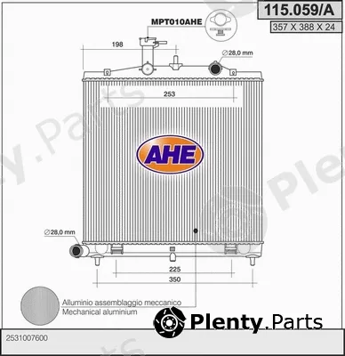 AHE 115.059/A — Radiator, engine cooling