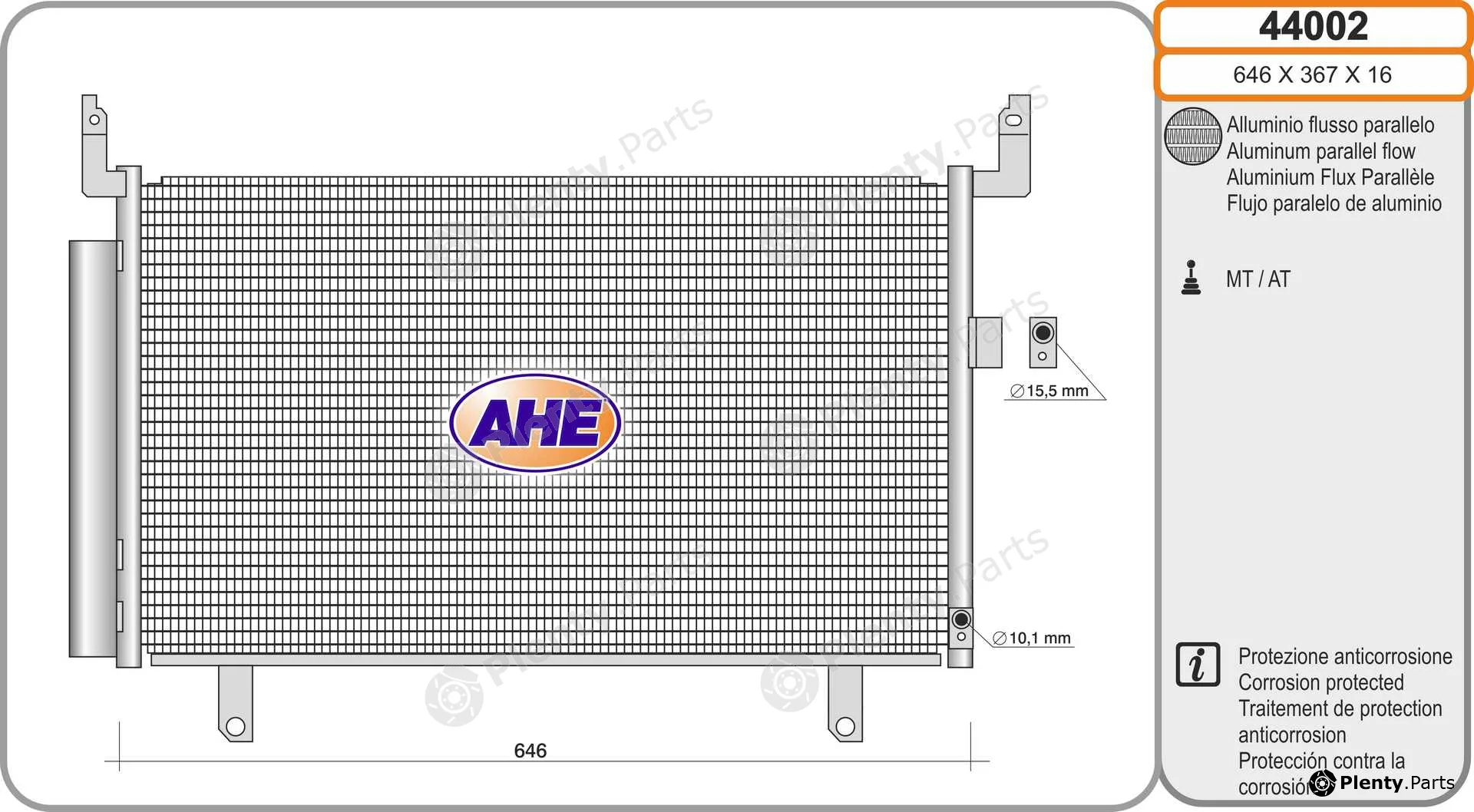 AHE 44002 — Condenser, air conditioning