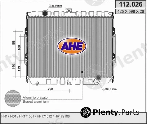 AHE 112.026 — Radiator, engine cooling