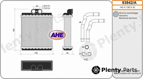 AHE 93842/A — Heat Exchanger, interior heating