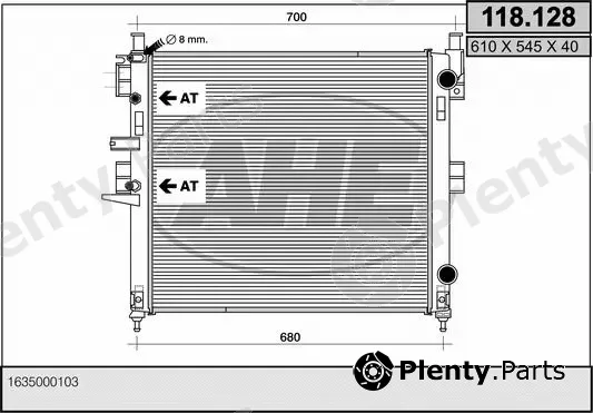 AHE 118.128 — Radiator, engine cooling