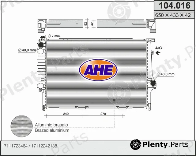 AHE 104.016 — Radiator, engine cooling