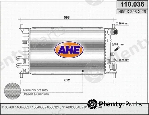 AHE 110.036 — Radiator, engine cooling