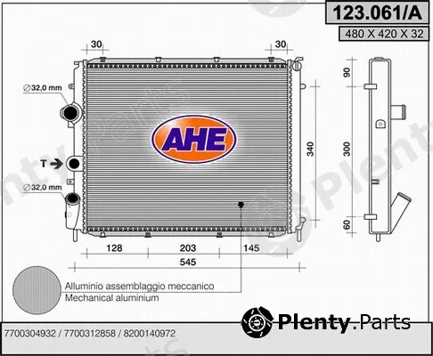 AHE 123.061/A — Radiator, engine cooling