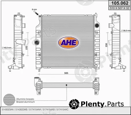 AHE 105.062 — Radiator, engine cooling