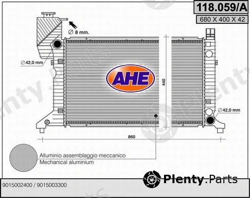 AHE 118.059/A — Radiator, engine cooling