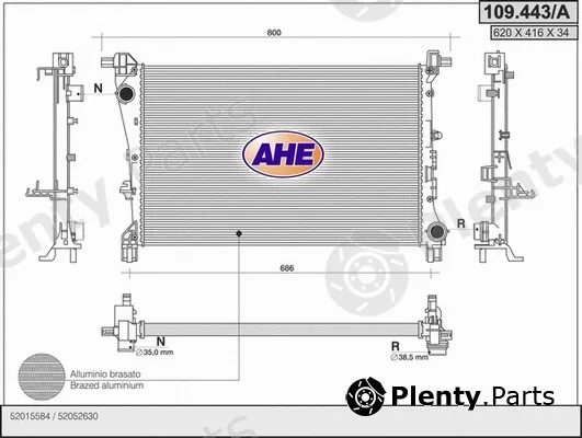 AHE 109.443/A — Radiator, engine cooling