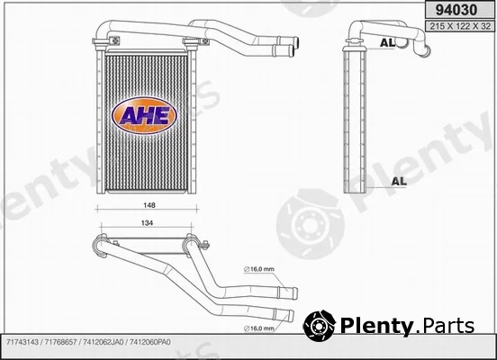 AHE 94030 — Heat Exchanger, interior heating