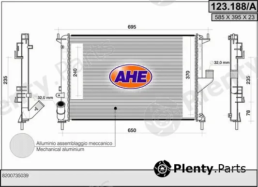 AHE 123.188/A — Radiator, engine cooling