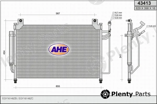 AHE 43413 — Condenser, air conditioning