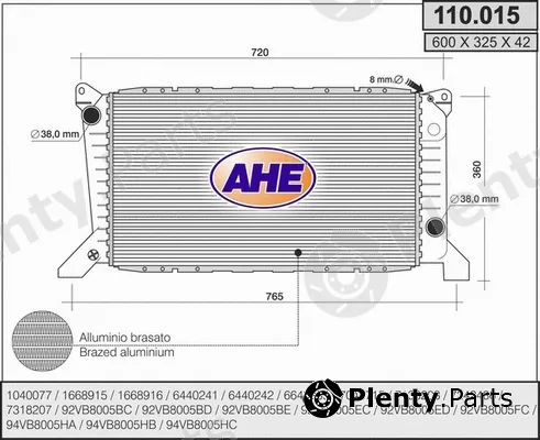 AHE 110.015 — Radiator, engine cooling