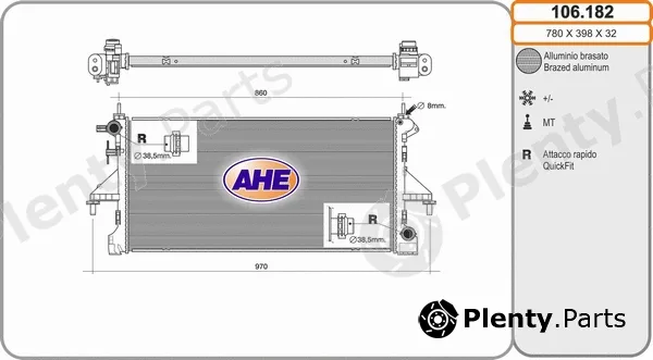 AHE 106.182 — Radiator, engine cooling