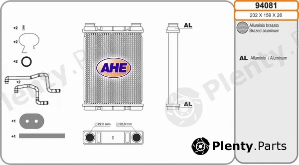AHE 94081 — Heat Exchanger, interior heating