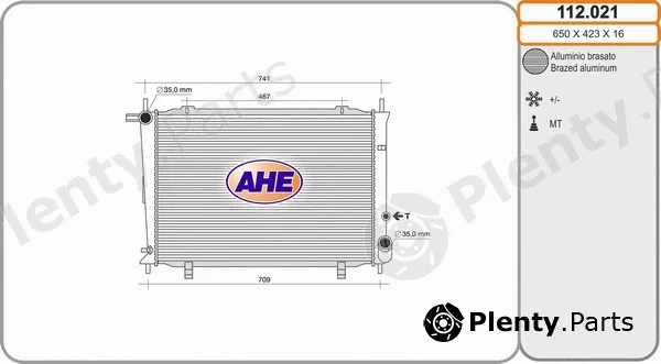 AHE 112.021 — Radiator, engine cooling