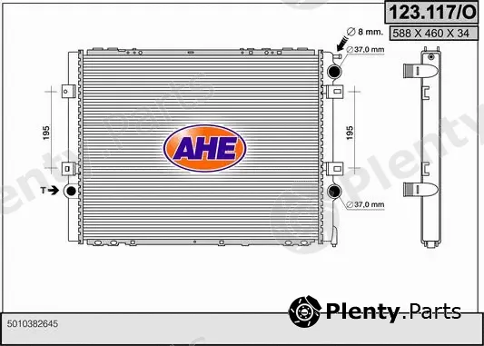 AHE 123.117/O — Radiator, engine cooling