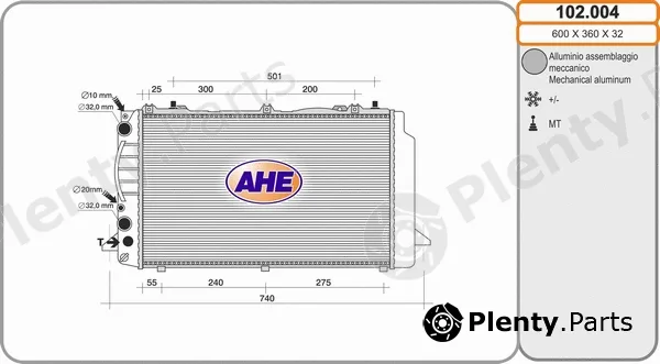 AHE 102.004 — Radiator, engine cooling