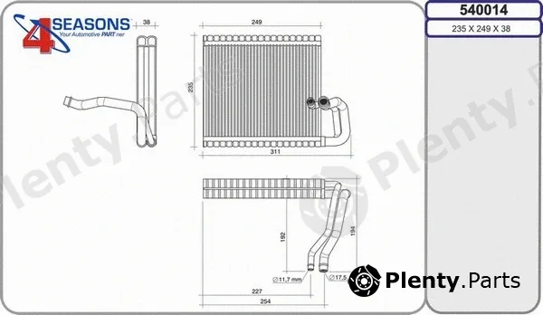AHE 540014 — Evaporator, air conditioning