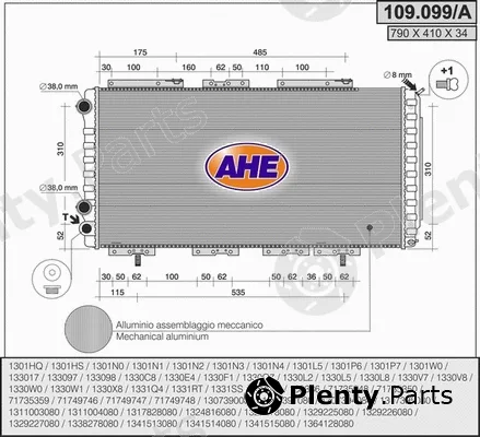 AHE 109.099/A — Radiator, engine cooling